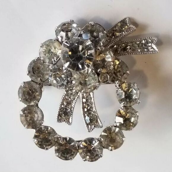 Vintage Eisenberg Ice Brooch Crystal Fashion Brooch 1940-50's - Picture 2 of 10